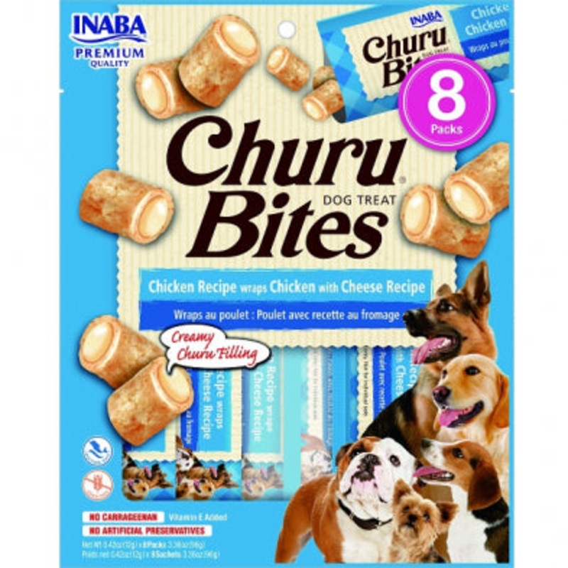 Inaba Dog Churu BitesChicken Recipe wraps Chicken with Cheese Recipe 96g
