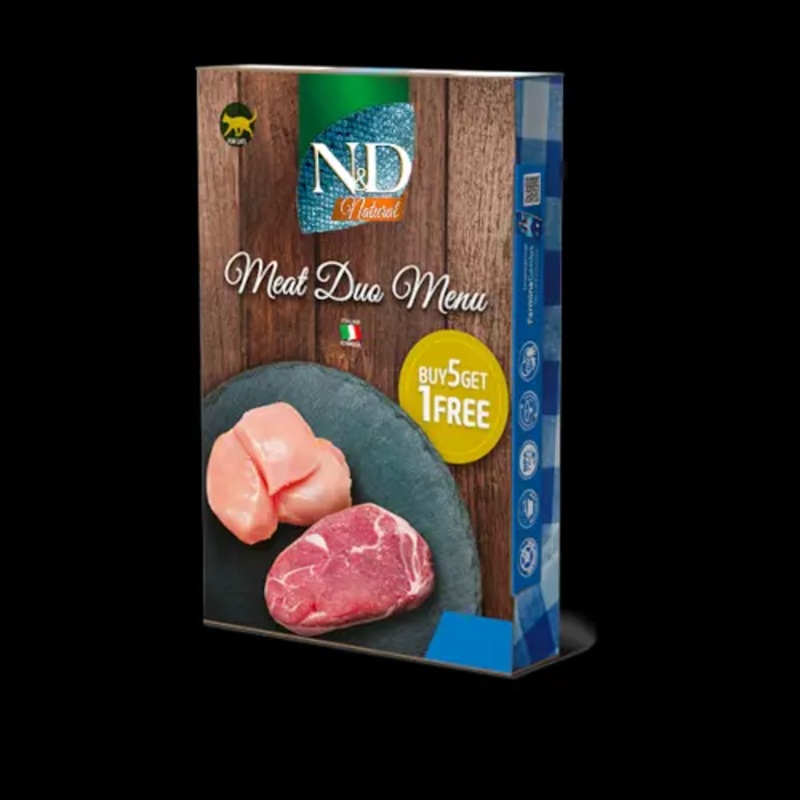N&D Natural MEAT DUO MENU Buy 5 get 1 FREE / 6 cans x 70g/