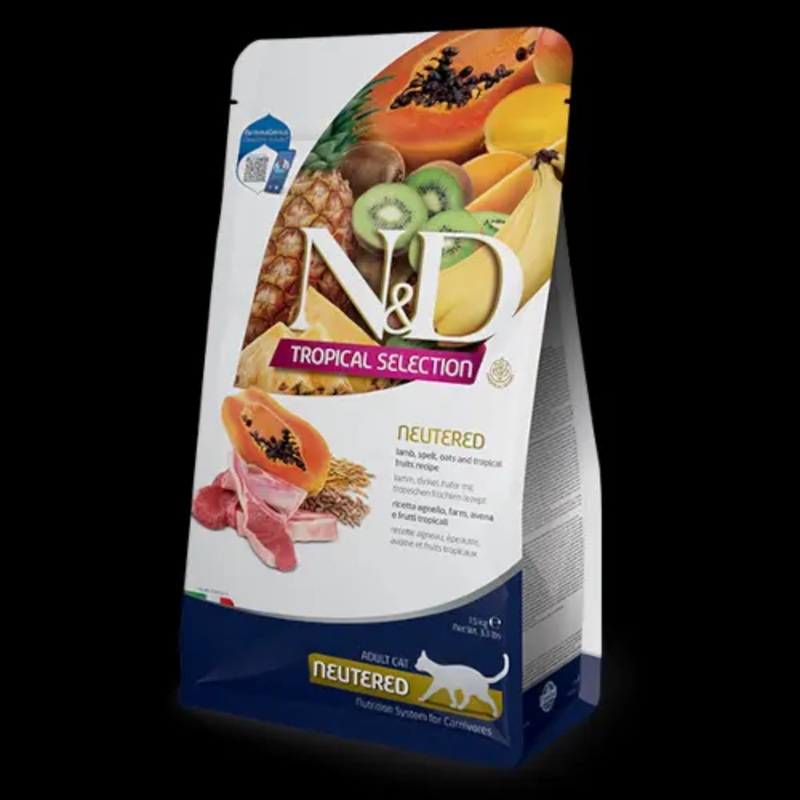 N&D Tropical Selection Neutered Adult Cat Lamb and Tropical fruits