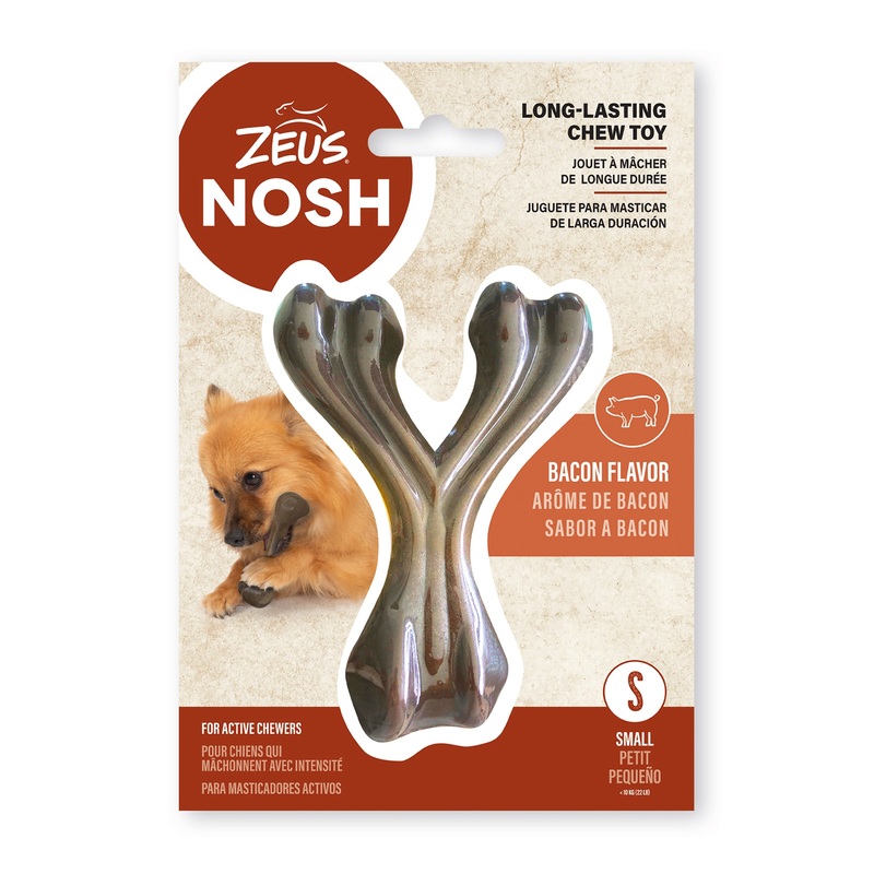 Zeus NOSH Strong Wishbone Chew Toy – Bacon Flavour