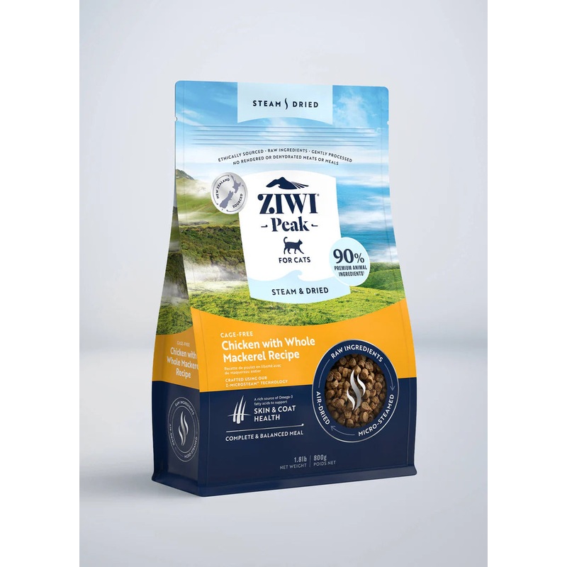 Ziwi Peak Cat Steam Dried Chicken with Whole Mackerel Recipe