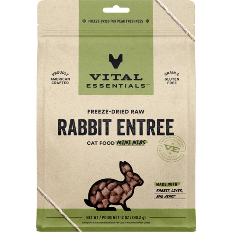 Vital Essentials Freeze Dried Rabbit Mini Nibs 12OZ | Cat