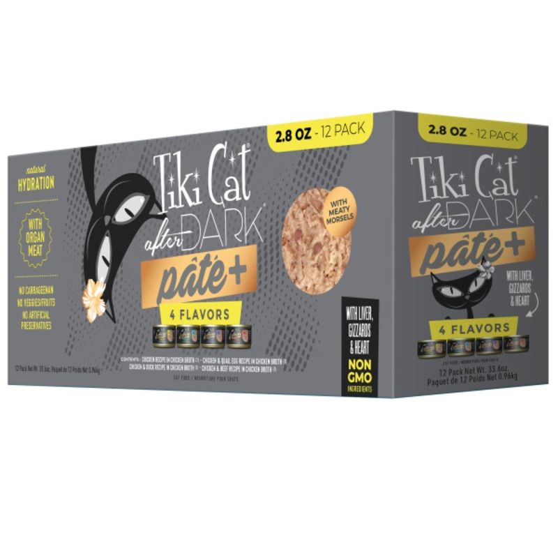 Tiki Cat After Dark 2.8oz Pate+ Variety Pack 4 Flavors 12/2.8 oz