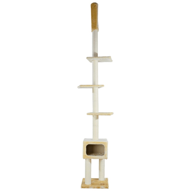 TRIXIE Santander Floor-To-Ceiling Adjustable Cat Tree, Beige