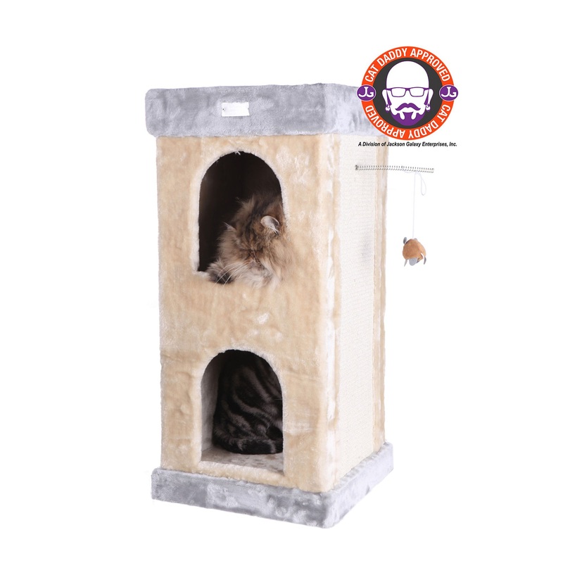 Armarkat 32-in Premium Double-Condo Real Wood Cat Tree, Beige