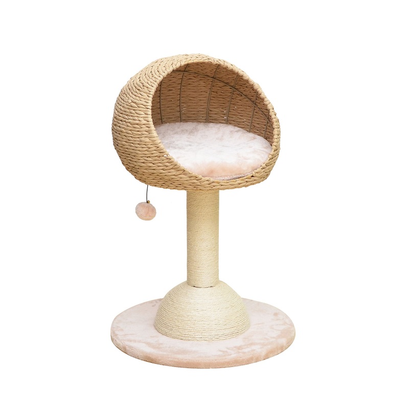 PetPals 30-in Lookout Cat Tree Bed, Beige