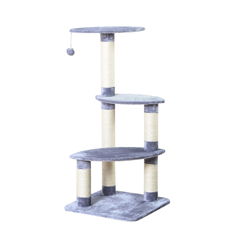 Two By Two The Cypress 41-in Plush Cat Tree, Grey