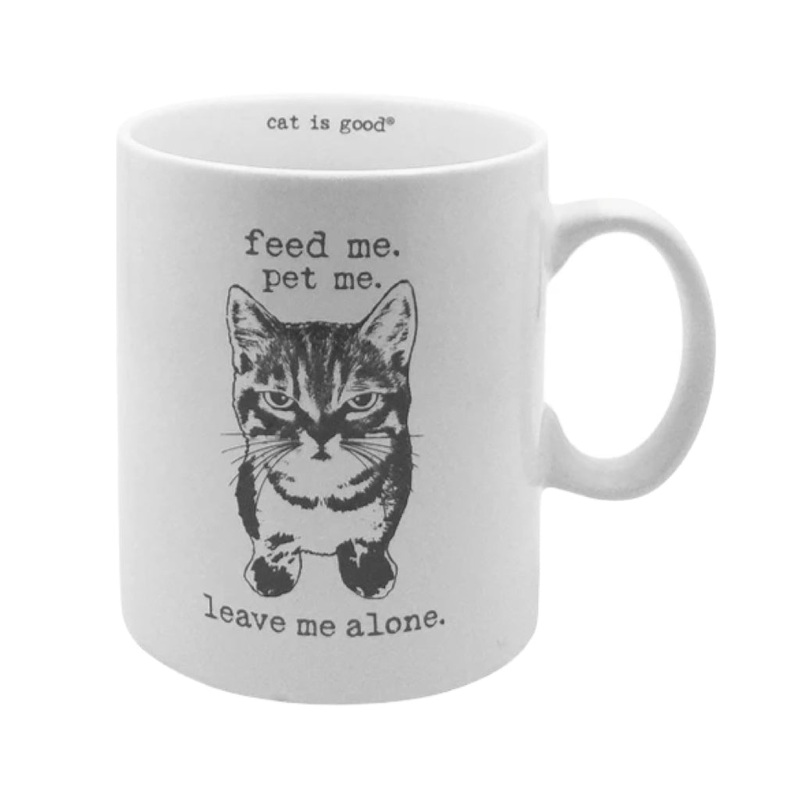“Feed Me, Pet Me, Leave Me Alone” Cat Mug