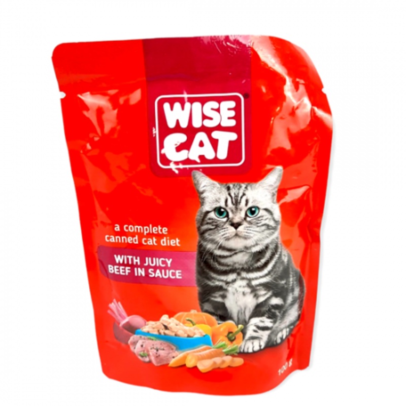 WISE CAT beef in sauce pouch, 100g