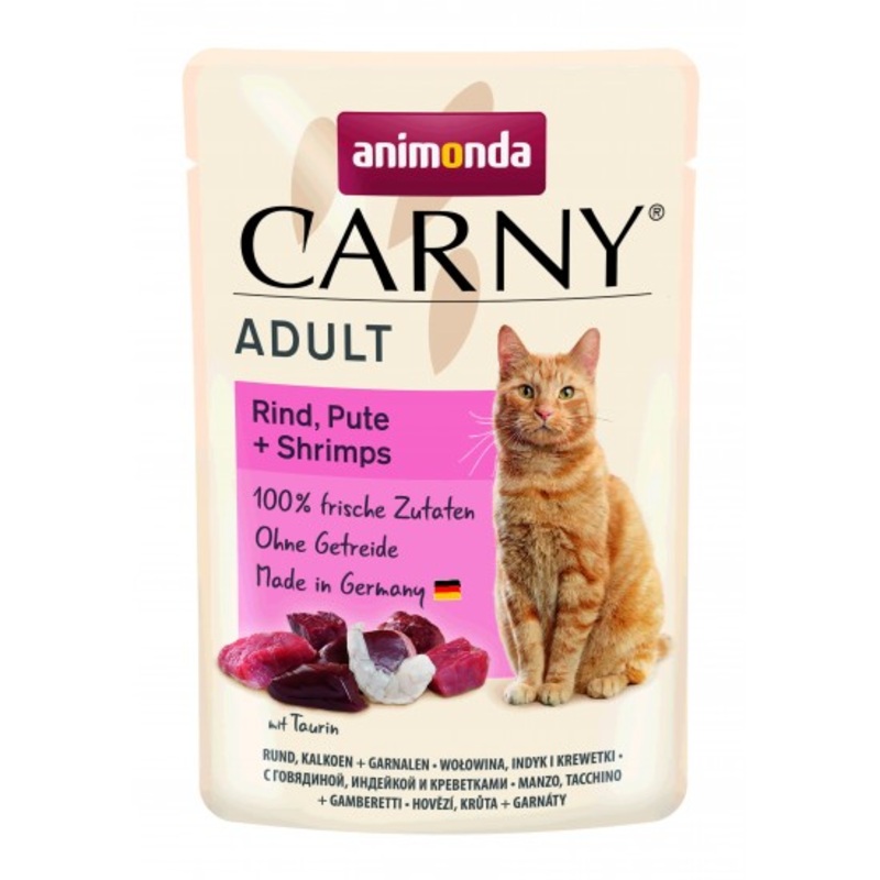 ANIMONDA Carny Pouch Adult beef + turkey + prawns 85 gr.