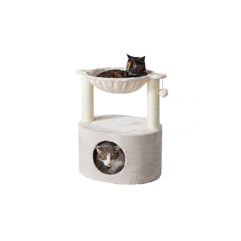 Two By Two The Holly 23-in Plush Cat Tree & Condo, Cream