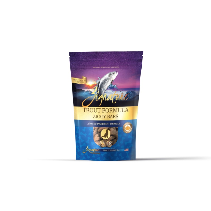 Zignature Ziggy Bars – Trout Formula Dog Treats 340g