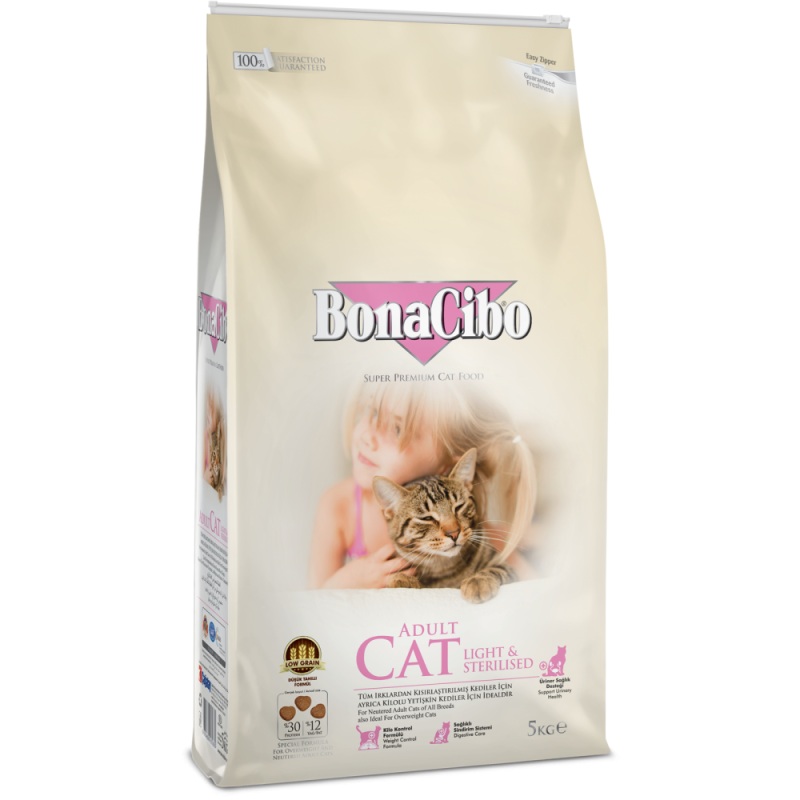 BonaCibo Light & Sterilised Adult Cat  5 kg