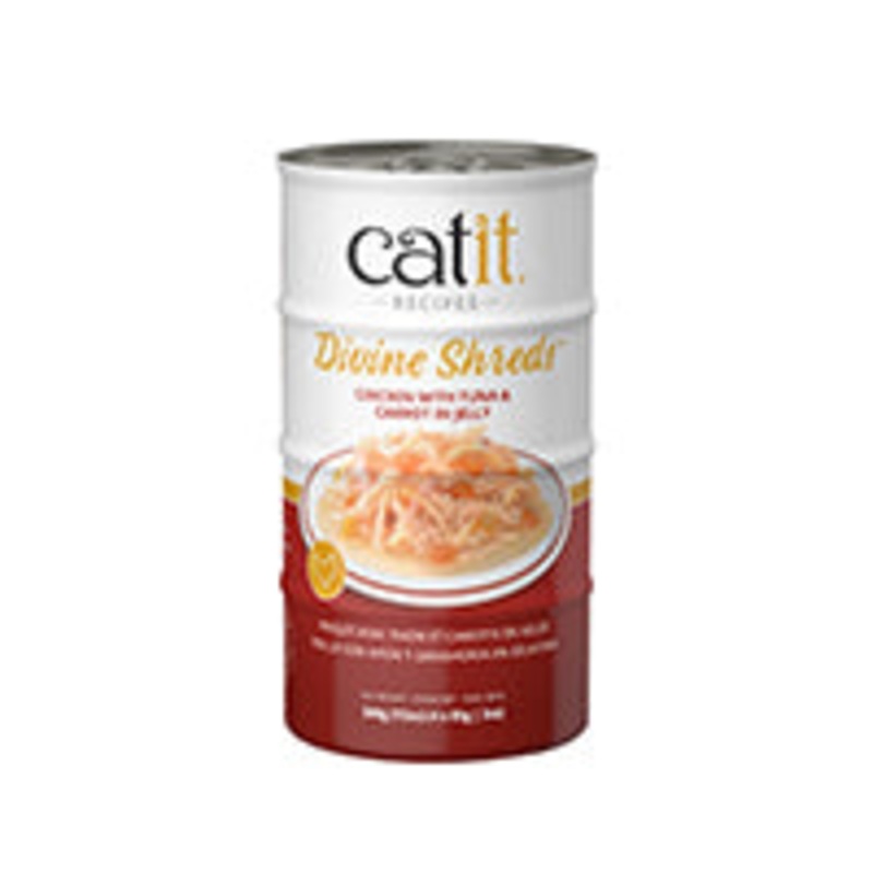 Catit Divine Shreds – Chicken with Tuna & Carrot in Jelly – 4 x 85 g Cans