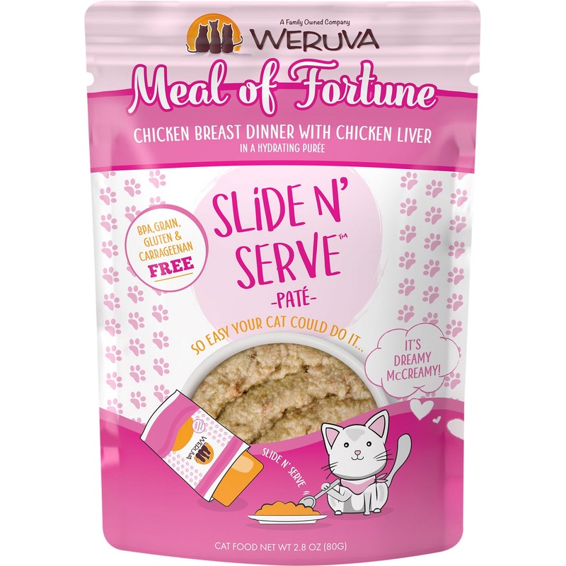 Weruva Slide N’ Serve Meal of Fortune Chicken Breast With Chicken Liver Cat Food Pouch