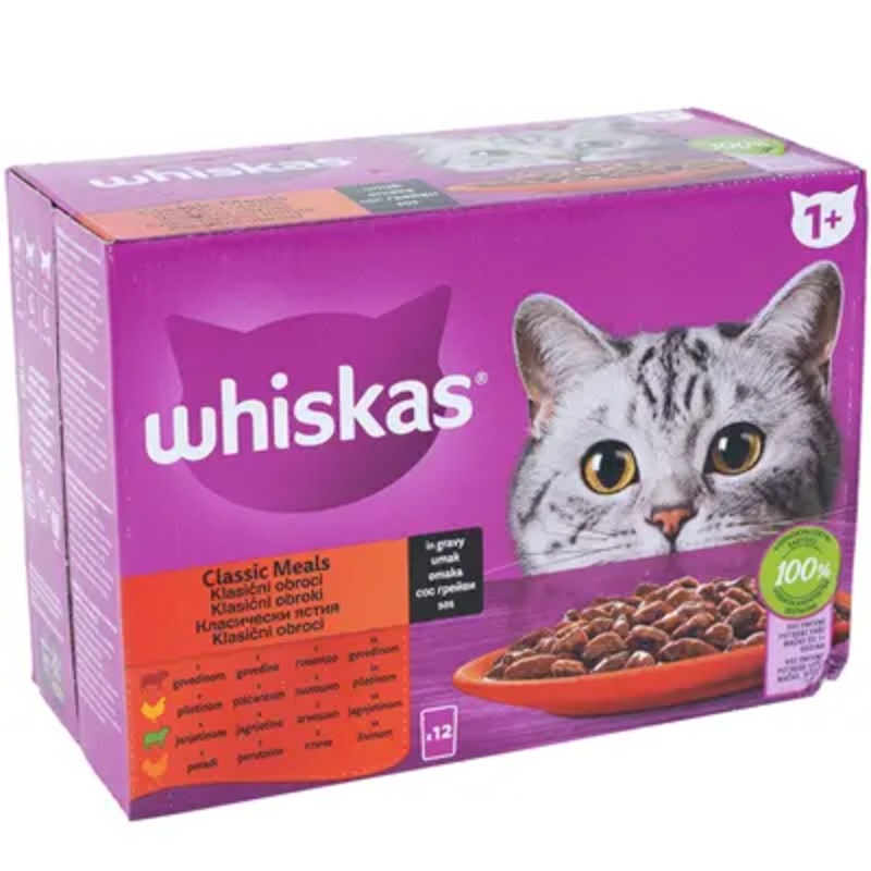WHISKAS Core Pack of pouches, meat selection, 12x85g