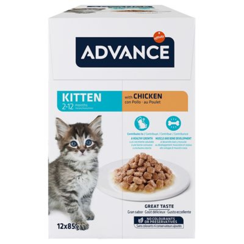 ADVANCE CHUNKS IN GRAVY FOR KITTENS  WITH CHICKEN 12pcs x 85g