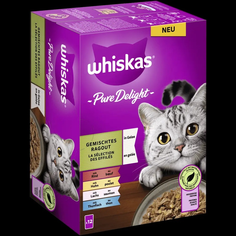 Whiskas PURE DELIGHT Mixed dishes in jelly,12x85g
