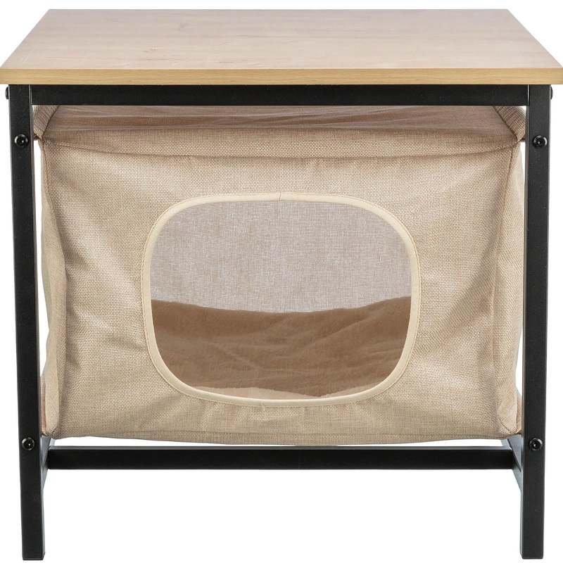 TRIXIE Emmie Indoor Cat Condo, Cat Bed Side Table, Cat Hideaway Cave with Cozy Cushion