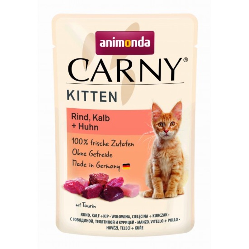 ANIMONDA Carny Pouch Kitten beef + veal + chicken, 85 g.