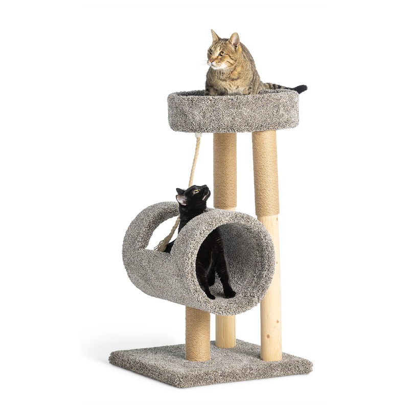Whisker City 37-in Faux Fur Cylinder Posh Pad Cat Tree (COLOR VARIES)