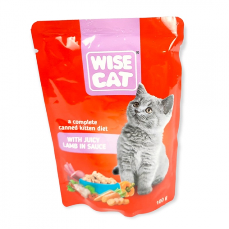 WISE CAT KITTEN lamb in sauce pouch, 100g