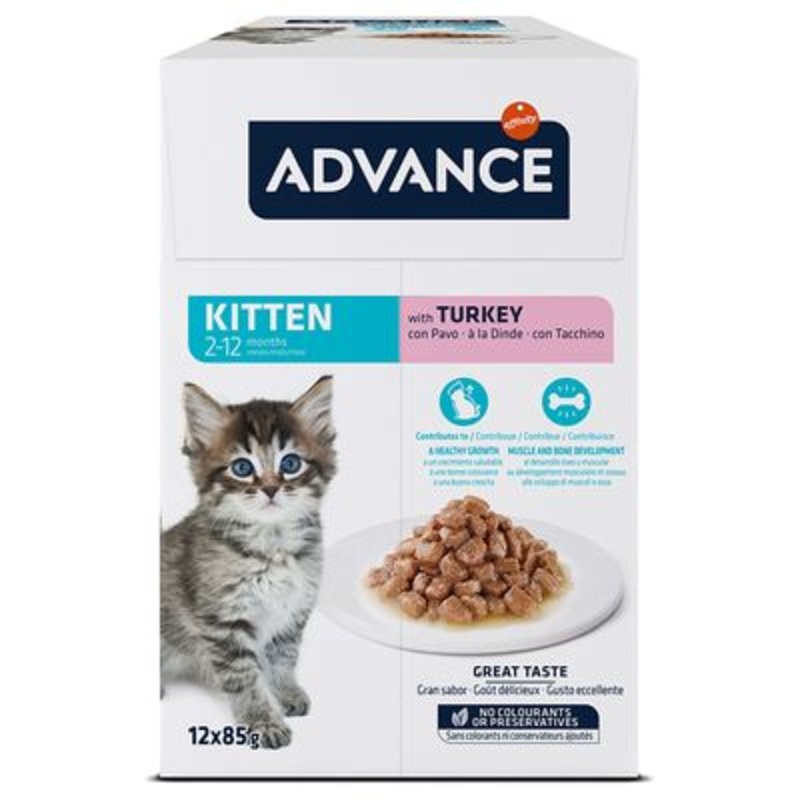 ADVANCE CHUNKS IN GRAVY FOR KITTENS  with Turkey 12pcs x 85g