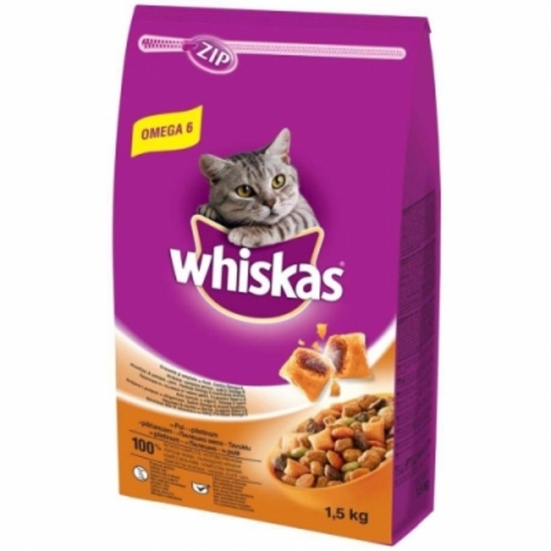 WHISKAS Dry food for adult cats, Chicken and Liver