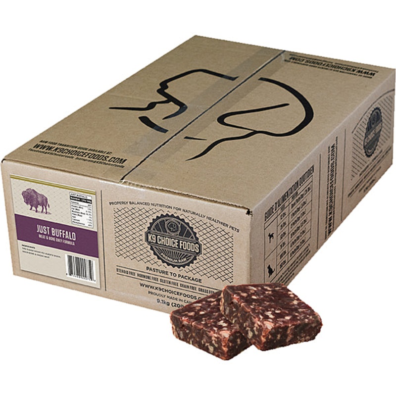 *In Store Only* K9 Choice Frozen – Just Buffalo | Meat & Bone Formula 20LB