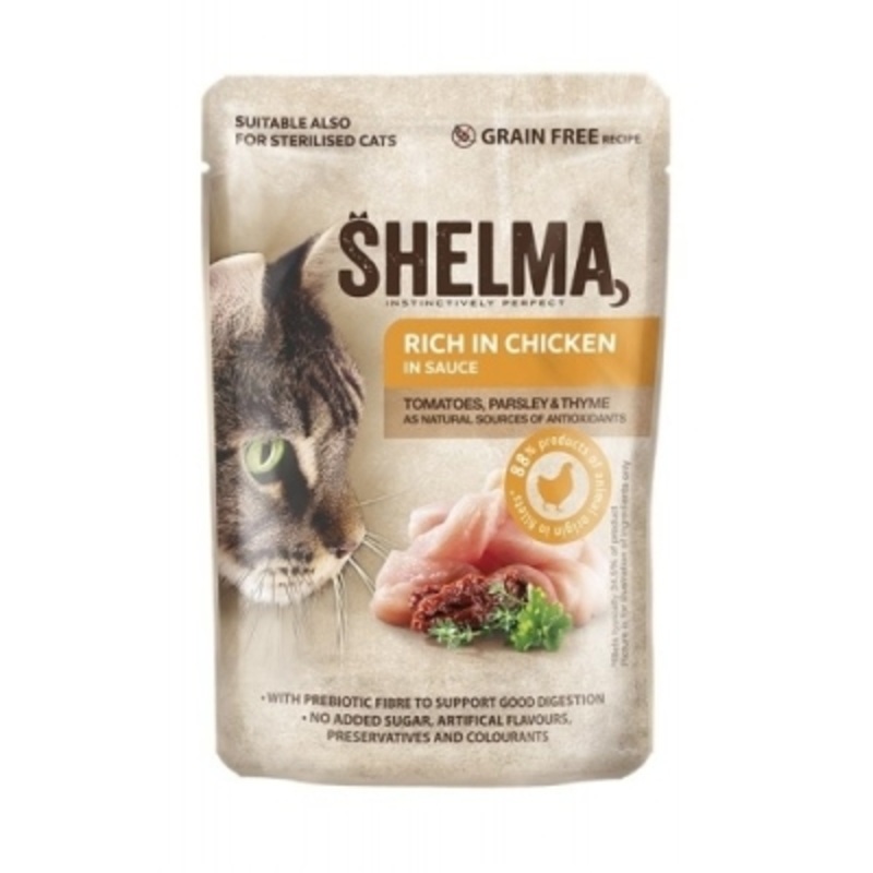 SHELMA POUCH CAT  with chicken, tomatoes and herbs