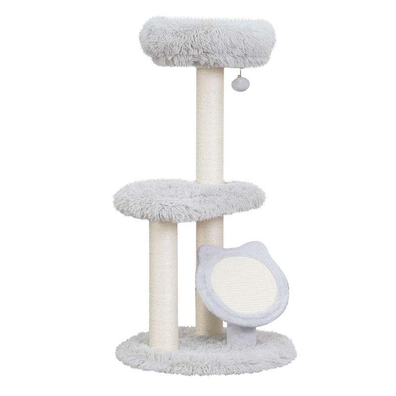 Petpals Rockview Cozy 2-Level Scratching Post Cat Tree