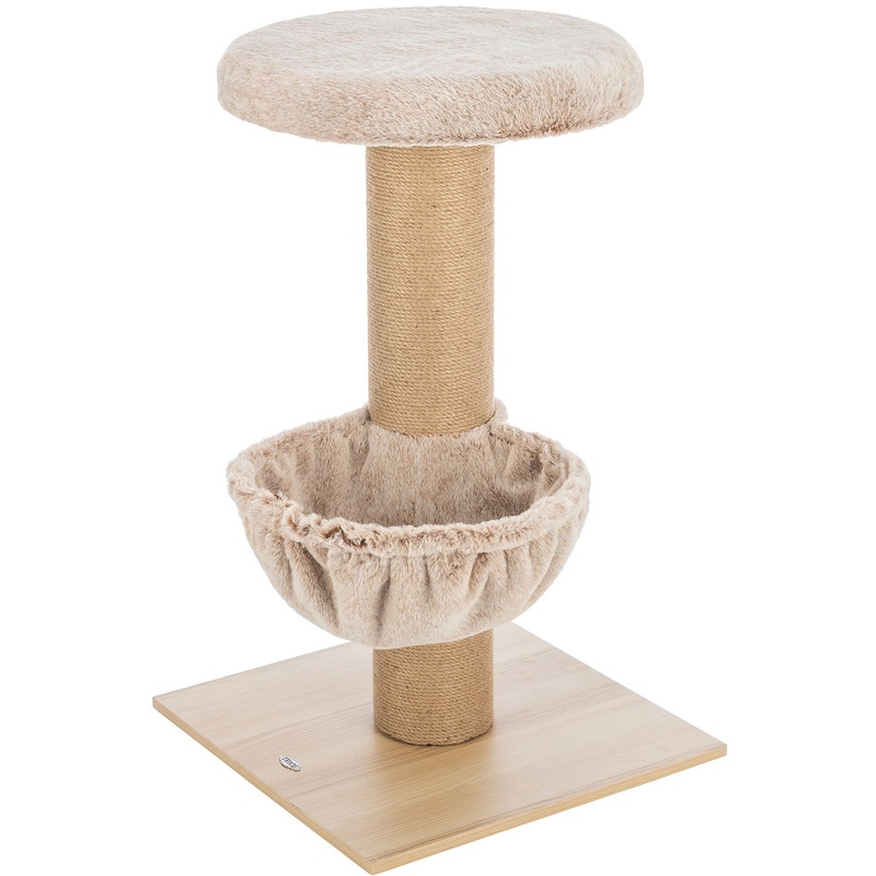 TRIXIE Mauricio Sisal & Plush 33″ Cat Tree with Sisal Scratching Post, Perch & Hammock, Beige