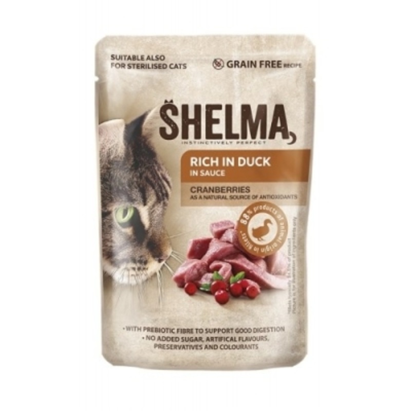 SHELMA POUCH CAT  with duck, cranberry