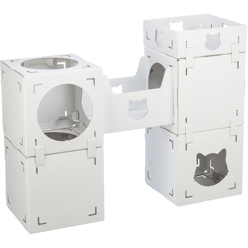 TRIXIE Casa Cara Indoor Modular Cardboard Cat Condo, Cat Play Tower, Corrugated Cat House
