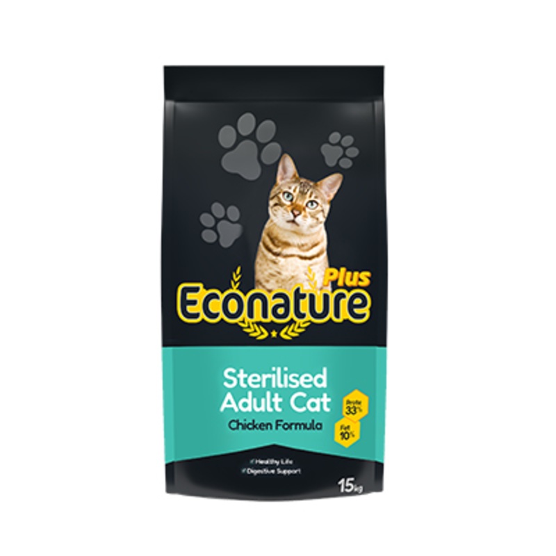 Econature Plus Sterilised Adult Cat Chicken Formula 15kg