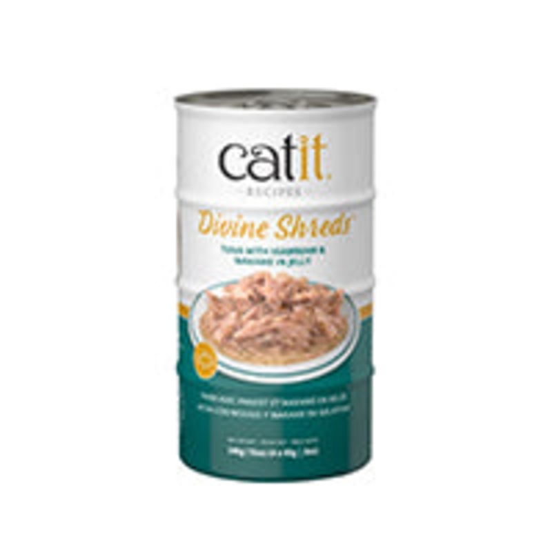 Catit Divine Shreds – Tuna with Seabream & Wakame in Jelly – 4 x 85 g Cans