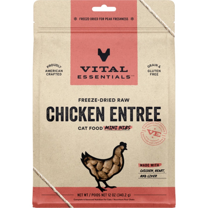 Vital Essentials Freeze Dried Raw Chicken Mini Nibs 12OZ | Cat