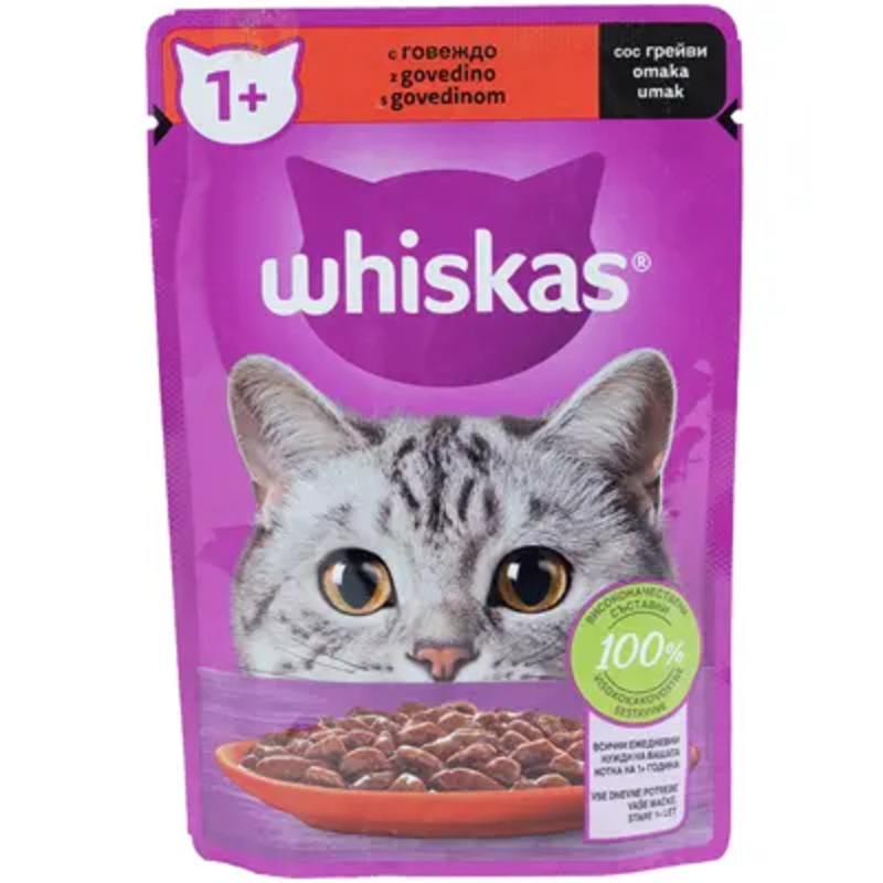 WHISKAS Beef in sauce 1+, 100g