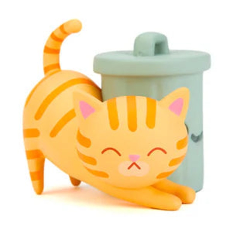 100% Soft Trash Kitties Garbage Can Orange Tabby Cat