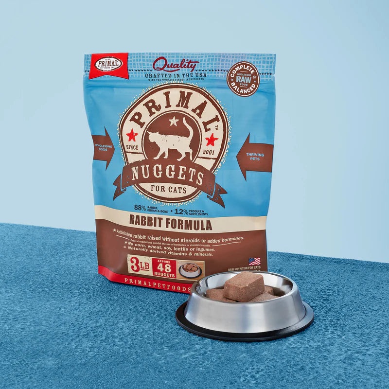 *In Store Only* Primal Feline Raw Frozen Nuggets Rabbit 3lb