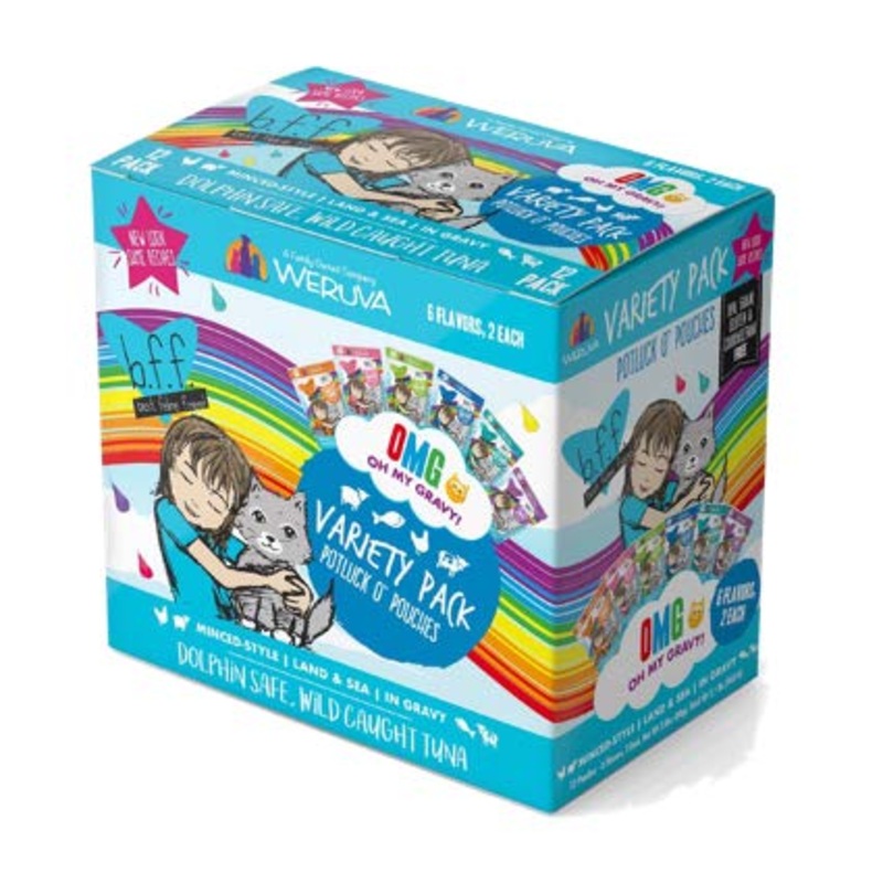 Weruva BFF OMG Potluck O’ Pouches Variety Pack Grain-Free Cat Food Pouches (12pk)