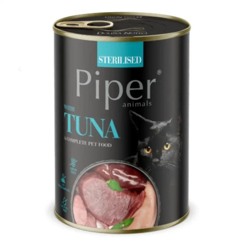 Canned food for neutered cats Piper Sterilized Tuna, 185/400 g