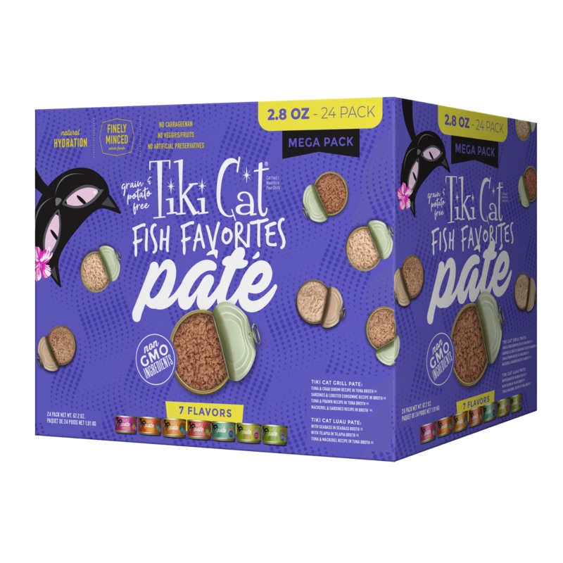Tiki Cat Fish Favorites Pate Mega Pack 7-Flavour Box 24/2.8oz