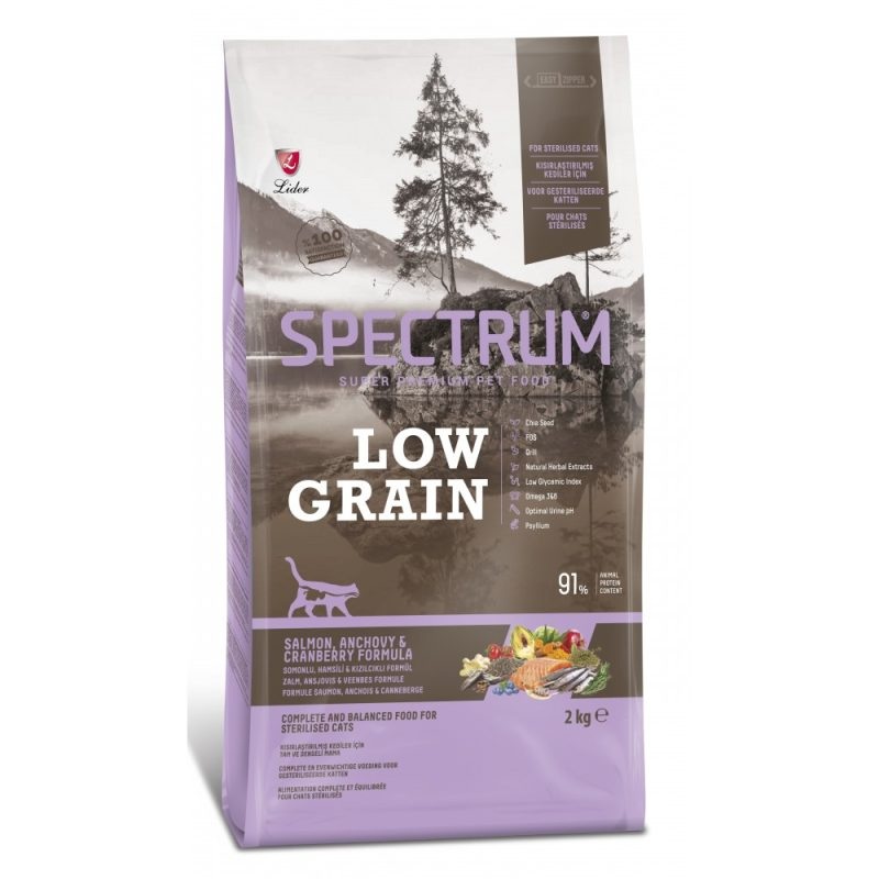Spectrum Low Grain Salmon, Anchovy & Cranberry For Sterilised Cats  2 kg
