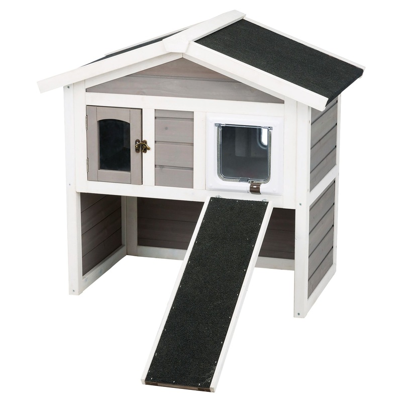 TRIXIE Natura Insulated Cat Home 2-Story with Ramp