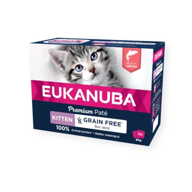 Eukanuba Kitten Premium Grain free pate with salmon 12 x 85g