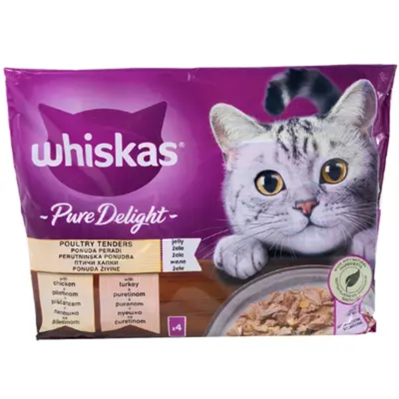 Whiskas PURE DELIGHT Poultry Meals in jelly 4x85g