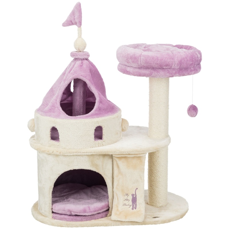 TRIXIE 35-in My Kitty Darling Castle Cat Tree, Purple & Beige