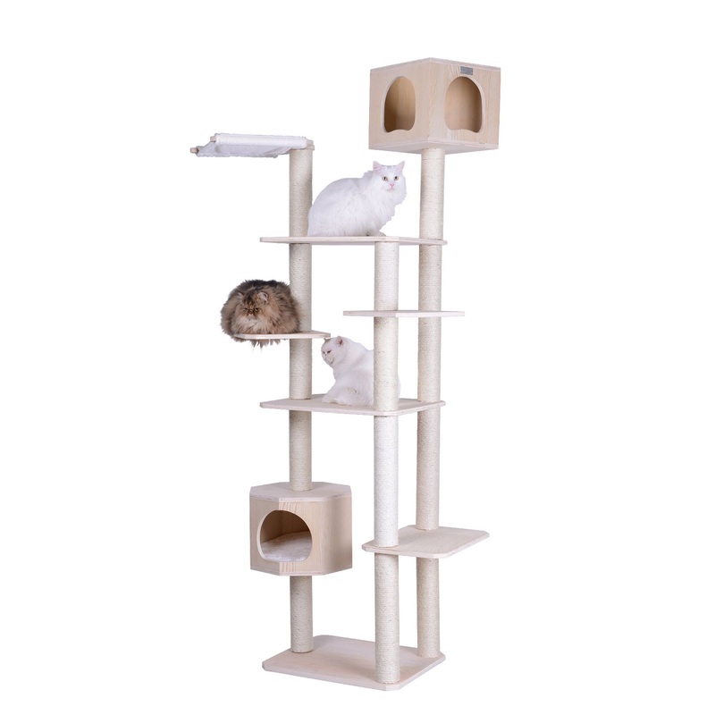 Armarkat 89-in Premium Scots Pine Real Wood Condo & Cat Tree, Natural