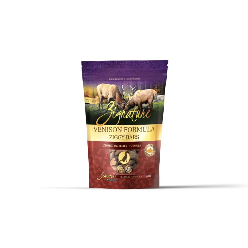Zignature Ziggy Bars – Venison Formula Dog Treats 340g